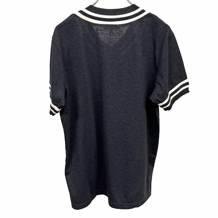 ザ・ショップ ティーケー 【新品】 Tシャツ チルデン Vネック スリムフィット 半袖 袖口リブ ポリ×綿 L ヘザーネイビー 杢紺×白 メンズ | THE SHOP TK | 01