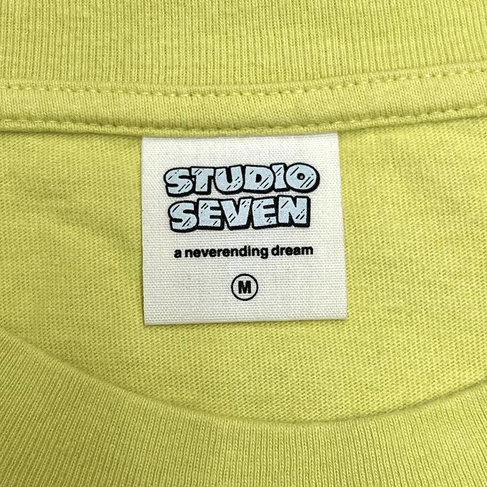 ジーユー|スタジオセブン GU|STUDIO SEVEN Tシャツ ロゴプリント 英字 文字 半袖 丸首 カットソー 綿100% M グリーン 緑×黒×白 メンズ | ジーユー | 07