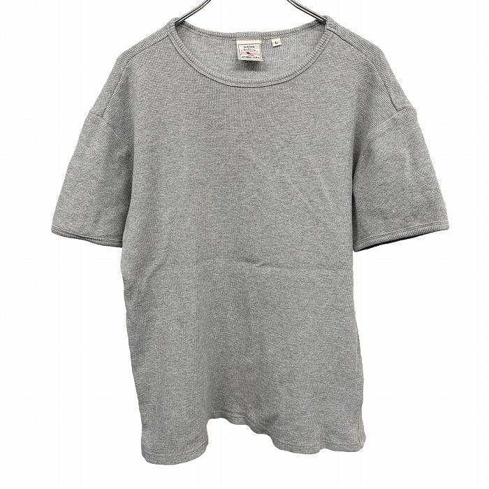 アヴィレックス AVIREX U.S.A. Tシャツ ストレッチ 背中の首元にロゴプリント 半袖 丸首 綿×ポリウレタン L ヘザーグレー メンズ | AVIREX