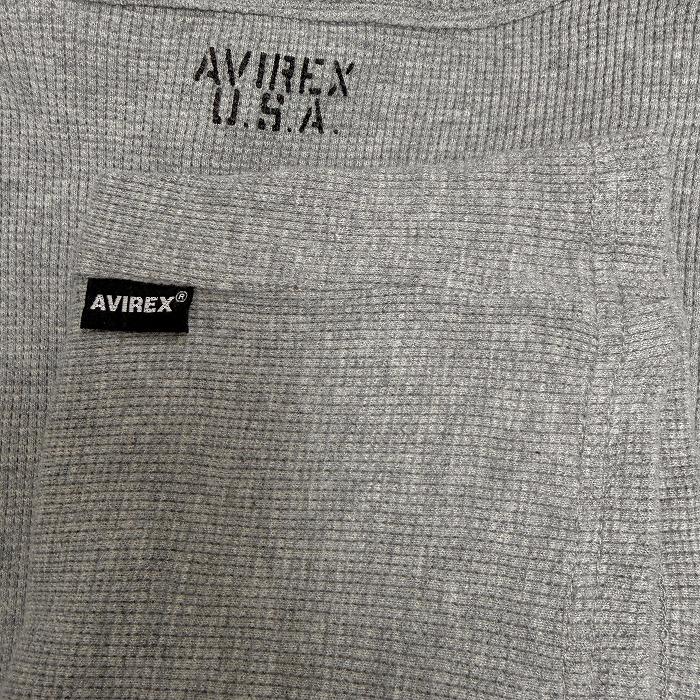 アヴィレックス AVIREX U.S.A. Tシャツ ストレッチ 背中の首元にロゴプリント 半袖 丸首 綿×ポリウレタン L ヘザーグレー メンズ | AVIREX | 02