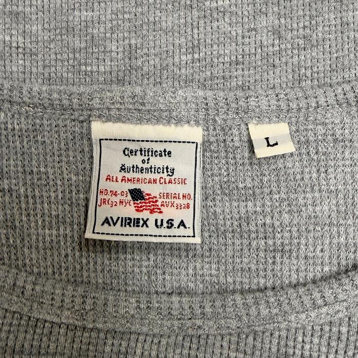 アヴィレックス AVIREX U.S.A. Tシャツ ストレッチ 背中の首元にロゴプリント 半袖 丸首 綿×ポリウレタン L ヘザーグレー メンズ | AVIREX | 03