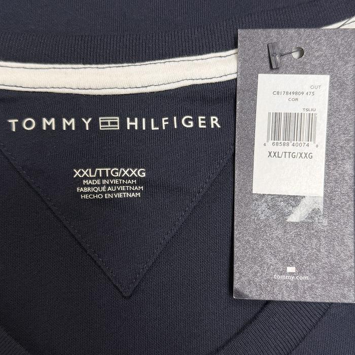 トミーヒルフィガー 【新品】TOMMY HILFIGER Tシャツ Vネック ロゴ刺繍 半袖 綿100% コットン XXL 2XL 3L ネイビー 紺×赤×白 メンズ | TOMMY HILFIGER | 03