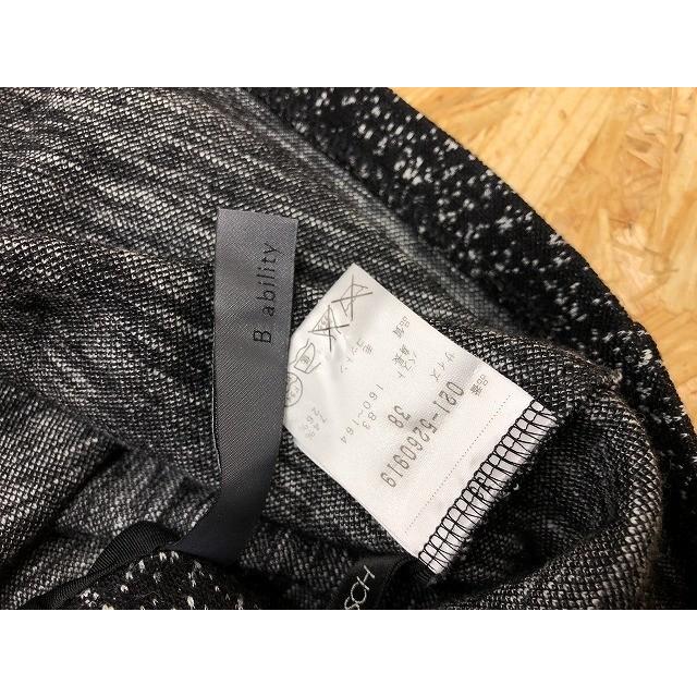 東京スタイル B ability サイズ38 レディース カットソー＆ミドル丈スカート 丸首 メランジ ウエストゴム セットアップ 黒×オフホワイト | TOKYO STYLIST THE ONE EDITION | 07