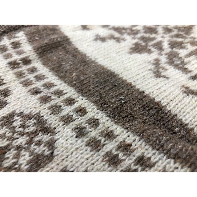 ROSE BUD ローズバッド サイズF レディース メランジニット ニットパーカー ノルディック 長袖 ダブルジップ ウール×シルク ベージュ×茶 | ROSE BUD | 02