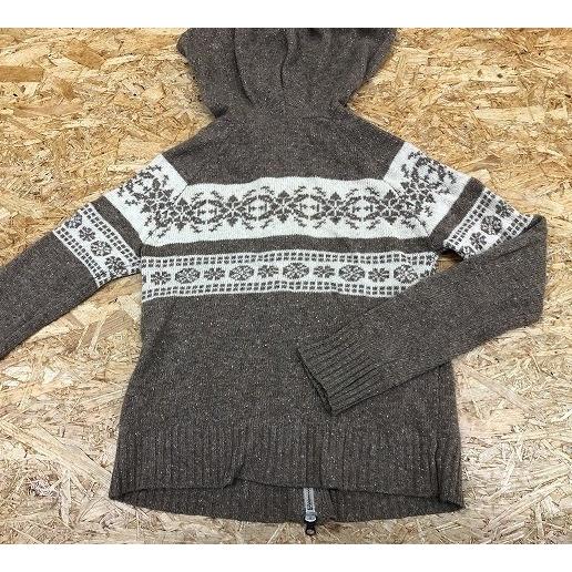 ROSE BUD ローズバッド サイズF レディース メランジニット ニットパーカー ノルディック 長袖 ダブルジップ ウール×シルク ベージュ×茶 | ROSE BUD | 03