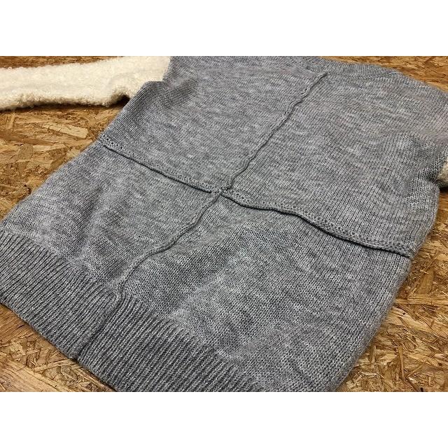 プレーンクロージング PLAIN CLOTHING ニット セーター バイカラー Vネック 長袖 サイズF ヘザーグレー×オフホワイト レディース | PLAIN CLOTHING | 03