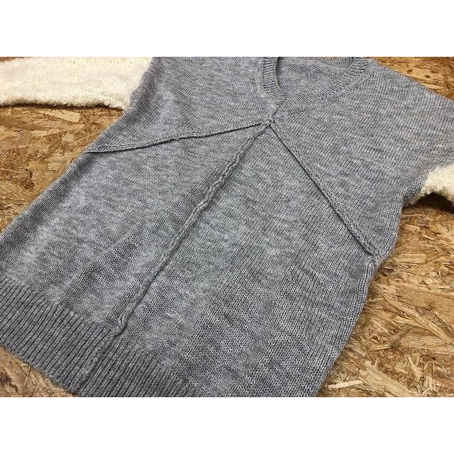 プレーンクロージング PLAIN CLOTHING ニット セーター バイカラー Vネック 長袖 サイズF ヘザーグレー×オフホワイト レディース | PLAIN CLOTHING | 04