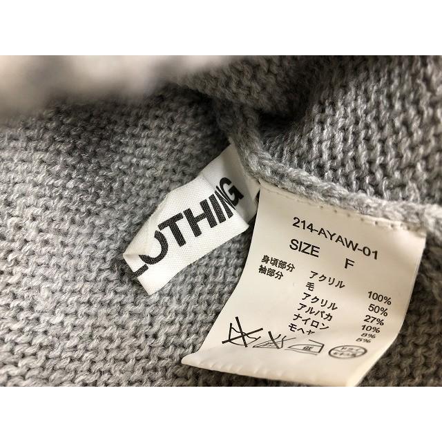 プレーンクロージング PLAIN CLOTHING ニット セーター バイカラー Vネック 長袖 サイズF ヘザーグレー×オフホワイト レディース | PLAIN CLOTHING | 05