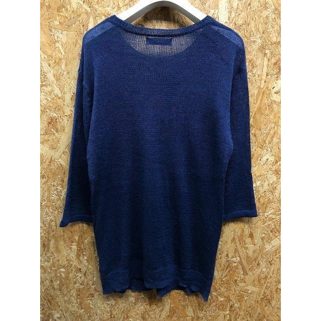 Rageblue レイジブルー Lサイズ メンズ ニット セーター 透け感アリ ケーブル柄 ラウンドネック 半端袖 麻 アクリル ネイビー系 紺系 Wl Undo Rowa ヤフー店 通販 Yahoo ショッピング