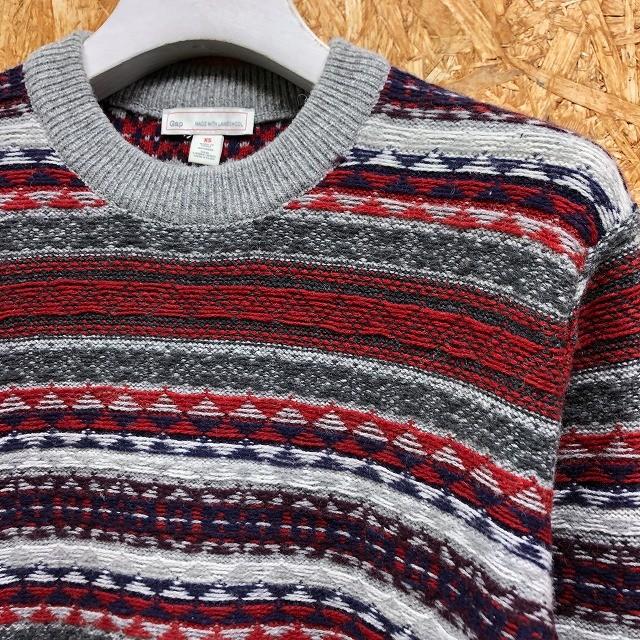 GAP ギャップ Gap メランジニット セーター 柄ボーダー 丸首 GAP ギャップ Gap メランジニット セーター 柄ボーダー 丸首