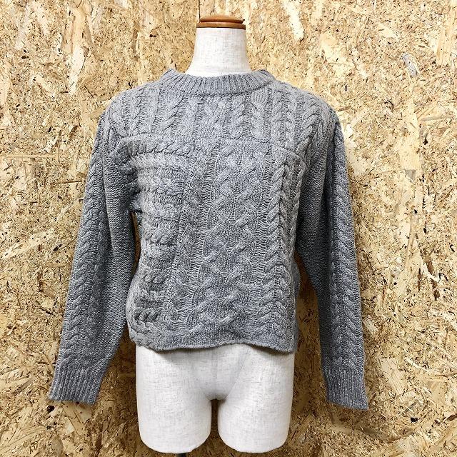 イチナナキュウ/ダブルジー 179/WG ケーブルニット セーター ショート丈 長袖 毛×ナイロン×アクリル FREE メランジグレー レディース | 179/WG