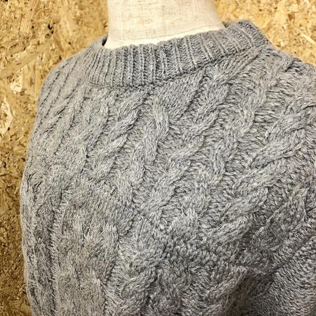 イチナナキュウ/ダブルジー 179/WG ケーブルニット セーター ショート丈 長袖 毛×ナイロン×アクリル FREE メランジグレー レディース | 179/WG | 01