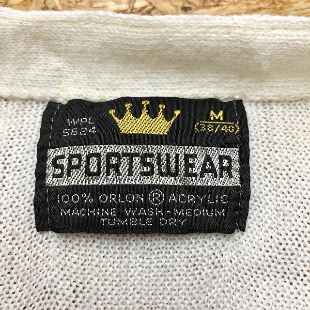Sportswear M メンズ インポート古着 ニット カーディガン 胸に亀の刺繍 Vフロント 長袖 ボタン留め アクリル100 オフホワイト Wl Undo Rowa ヤフー店 通販 Yahoo ショッピング