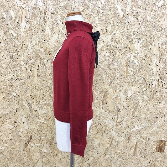 Tyty Co ティティーアンドコー F レディース ニット セーター タートルネック ネックにリボン 裾にリブ 長袖 ボルドー レッド 赤系 Wl Undo Rowa ヤフー店 通販 Yahoo ショッピング