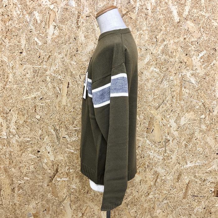 SGT' PEPPERS ニット セーター ウールライク 丸首 クル―ネック ボーダー 長袖 アクリル100% L 茶緑系×白×メランジグレー メンズ |  | 03