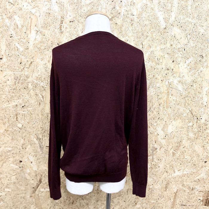 Uniqlo ユニクロ L メンズ 薄手 ニット セーター プルオーバー Vネック 無地 長袖 ロングスリーブ ウール100 ボルドー 赤紫系 Wl093 Undo Rowa ヤフー店 通販 Yahoo ショッピング