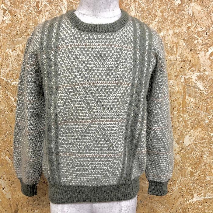 G STAFF ニット セーター プルオーバー ケーブル 丸首 長袖 ウール