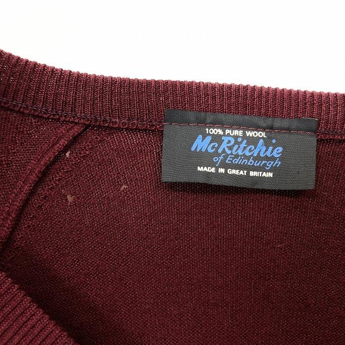 Mcritchie Of Edinburgh ニット セーター 刺繍 Vネック ラグラン 長袖