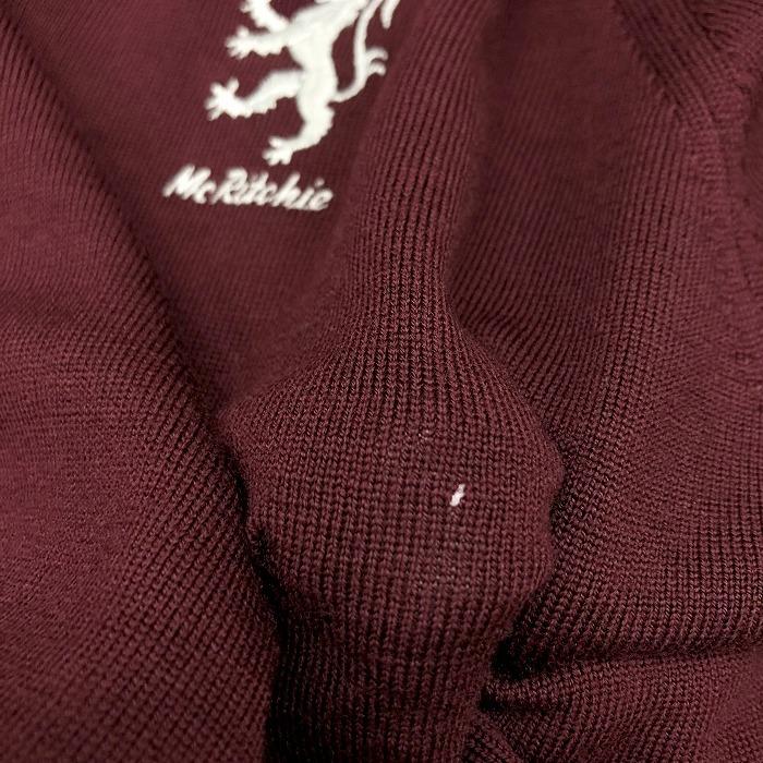 Mcritchie Of Edinburgh ニット セーター 刺繍 Vネック ラグラン 長袖