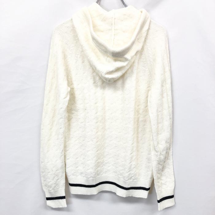 【アドミラルゴルフ】ニットパーカー　Mサイズ　ホワイト　ダブルジップ　レディース Admiral ADMIRAL GOLF アドミラル M レディース 若干薄手 ニット