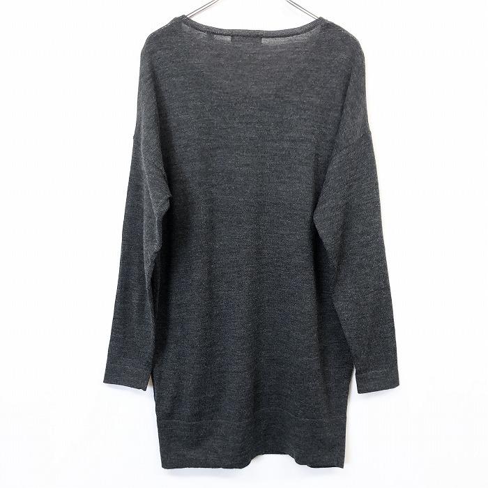 niko and ... ニコアンド 4 レディース 薄手 プルオーバー ニットチュニック ロング丈 セーター 長袖 ウール100% ヘザーチャコールグレー | niko and… | 01