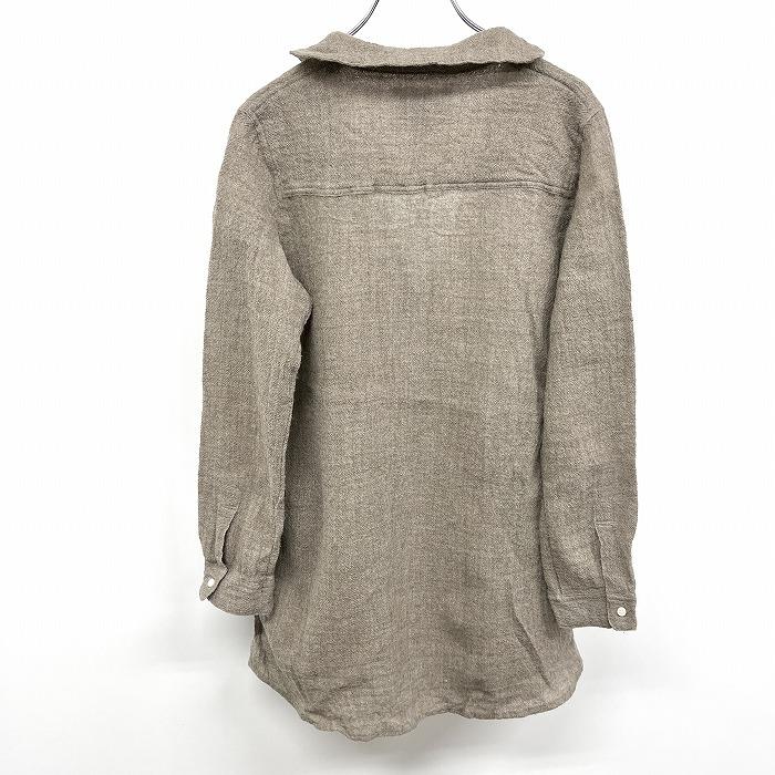 ココウォーク COCO WALK ウールカットソーシャツチュニック 裏地無し セーラーカラー 長袖 日本製 毛100% ダークベージュ系 レディース | COCO WALK | 01