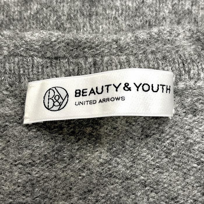 BEAUTY＆YOUTH UNITED ARROWS ニットワンピース ニットチュニック 裏地無し 無地 スリムフィット 長袖 ウール100% 杢グレー レディース | BEAUTY＆YOUTH UNITED ARROWS | 03