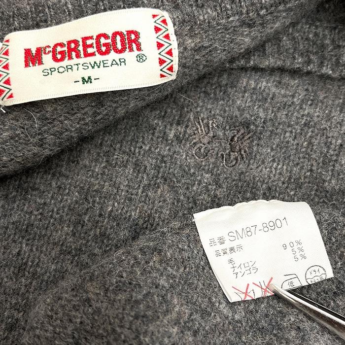 McGREGOR マックレガー ニット セーター 長袖 Vネック 長毛 ロゴ刺繍 