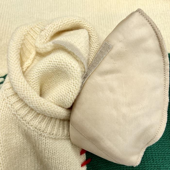 ゲイギブソン 【新品】GAY GIBSON ニットチュニック セーター 長袖 ベルクロ留めの肩パッド 毛100% 11AR L 生成り×緑×赤×黄 レディース |  | 02