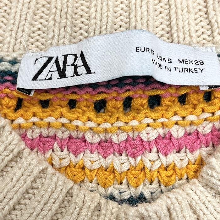 ZARA ザラ ざっくり編み ニット セーター ボーダー 長袖 丸首 ZARA ザラ ざっくり編み ニット セーター ボーダー 長袖 丸首