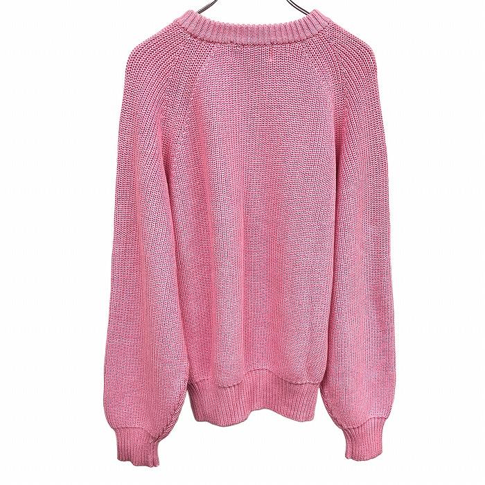 タクティクスデザイン TACTICS DESIGN リブニット セーター ラグランスリーブ 無地 長袖 丸首 プルオーバー 綿100% M ピンク メンズ |  | 02