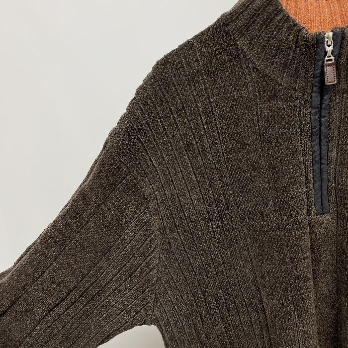 SPARIO リブニット セーター ハーフジップ モックネック 長袖 アクリル