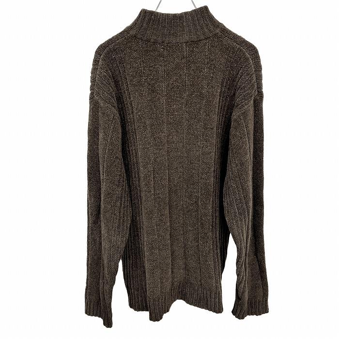 SPARIO リブニット セーター ハーフジップ モックネック 長袖 アクリル