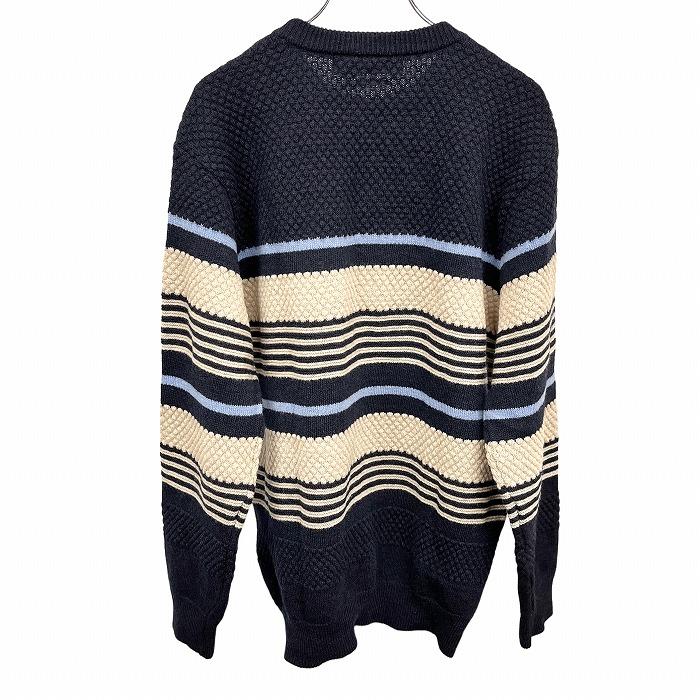 ノーリーズライト 【新品】NOLLEY'S Light ポップコーンニット セーター ボーダー 長袖 ウール100% L ネイビー 紺×ベージュ レディース | NOLLEY'S | 02