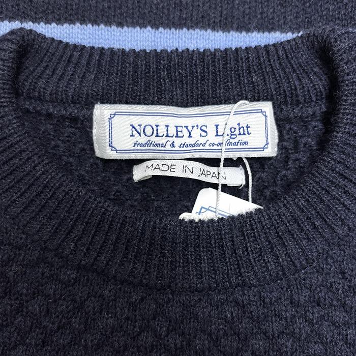 ノーリーズライト 【新品】NOLLEY'S Light ポップコーンニット セーター ボーダー 長袖 ウール100% L ネイビー 紺×ベージュ レディース | NOLLEY'S | 05