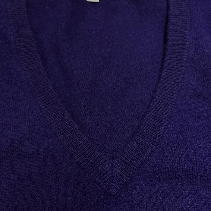 ユニクロ UNIQLO 薄手 ニット セーター Vネック 無地 長袖 プルオーバー ロングスリーブ カシミヤ100% S ネイビー 紺 レディース | ユニクロ | 05