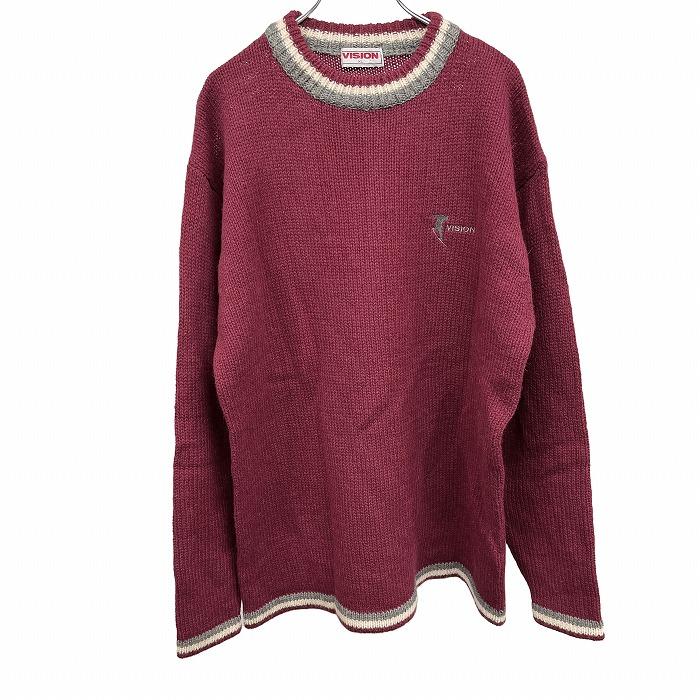 ラルフローレン　ウール１００％　ニット　セーター　えんじ色　美品 ポロラルフローレン ケーブルニット ウールカシミヤ セーター