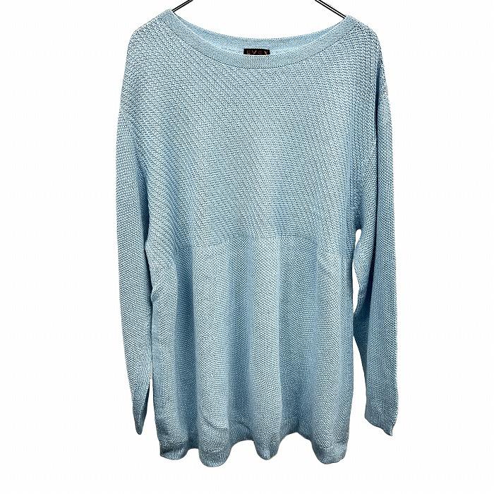 【新品】EVEX by KRIZIA ざっくりラメニットチュニック セーター 長袖 アクリルなど 44(バスト88-92/身長160-164) 青 レディース | EVEX by KRIZIA