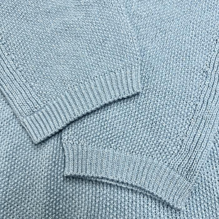 【新品】EVEX by KRIZIA ざっくりラメニットチュニック セーター 長袖 アクリルなど 44(バスト88-92/身長160-164) 青 レディース | EVEX by KRIZIA | 02