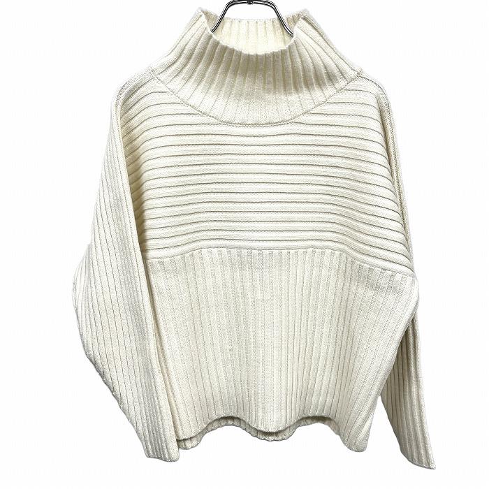 ロペピクニック 【新品】ROPE PICNIC リブニット セーター 着丈短め ハイネック 長袖 アクリル×ポリ 38 オフホワイト 白系 レディース | ROPE' PICNIC