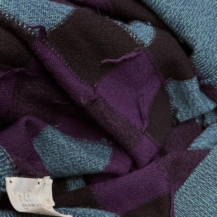 プリングル Pringle ニット セーター ブロックチェック 長袖 スコットランド製 古着 ウール×アクリル M パープル 紫×杢青×黒 メンズ |  | 05