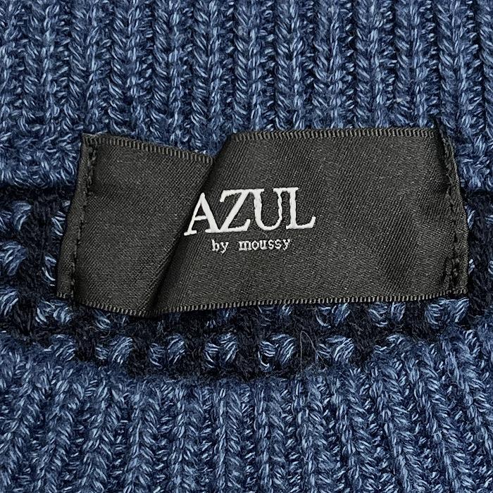 アズールバイマウジー AZUL by moussy ポップコーンニット セーター 長袖 ポリエステル×アクリル×ポリウレタン L ブルー 青×黒 メンズ | AZUL BY MOUSSY | 03