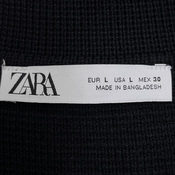 ザラ ZARA ニットジャケット 襟付きカーディガン コンチョ 裏地無し 長袖 無地 レーヨン×ナイロン L ネイビー 紺×ゴールド レディース | ZARA | 03