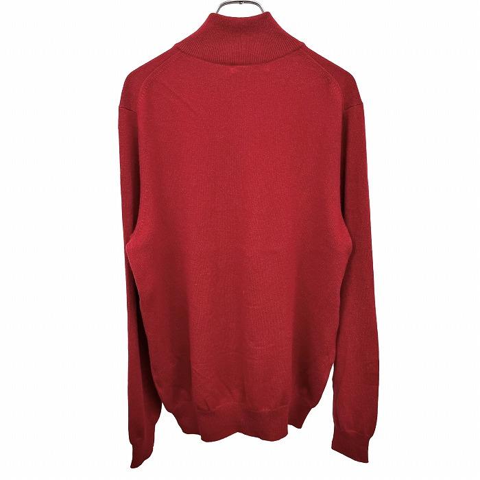 ユニクロ 薄手 モックネックニット セーター ハーフジップ 無地 長袖