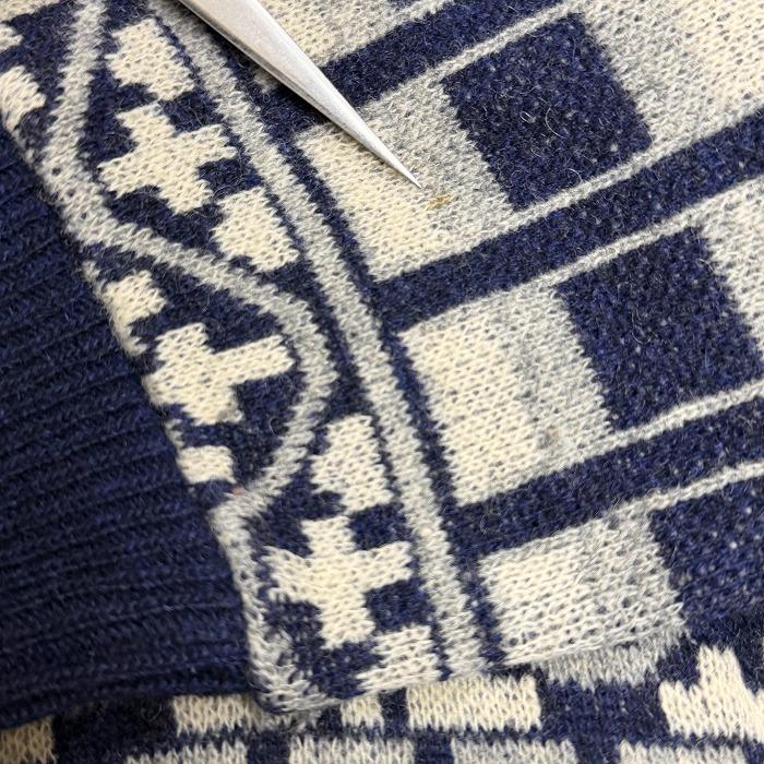 JOSER 総柄ニット セーター Vネック 長袖 プルオーバー ロングスリーブ アクリル×ナイロン ブルー 青×グレー×オフホワイト メンズ |  | 02