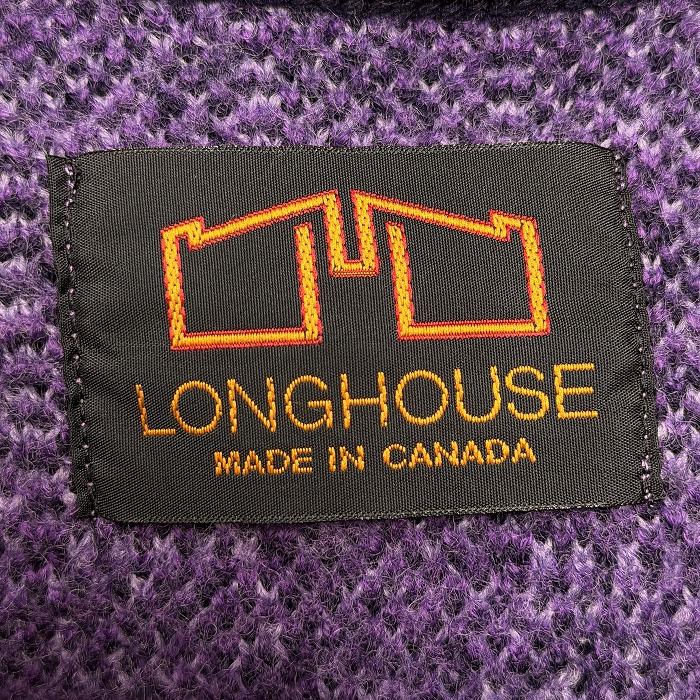 ロングハウス LONGHOUSE 総柄 カーディガン 民族柄 ボタン留め 長袖