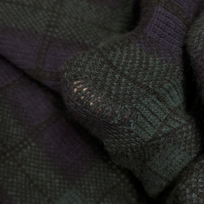 POWER HOUSE Vネックセーター ニット チェック 長袖 日本製 毛×ナイロン L グリーン×ネイビー×ブラック 緑×紺×黒 メンズ |  | 03