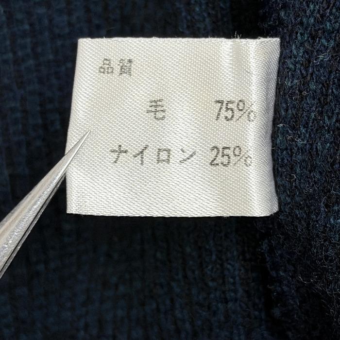 POWER HOUSE Vネックセーター ニット チェック 長袖 日本製 毛×ナイロン L グリーン×ネイビー×ブラック 緑×紺×黒 メンズ |  | 05