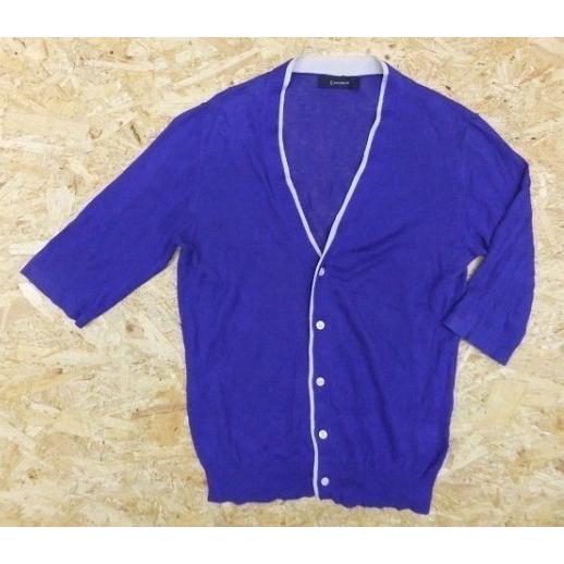 Rageblue レイジブルー Mサイズ メンズ ニット カーディガン 半端袖 Vフロント ボタン留め 無地 麻 綿 ブルー Blu 青 Ws Undo Rowa ヤフー店 通販 Yahoo ショッピング