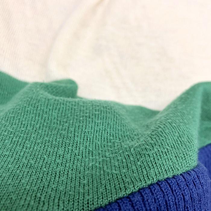 THE SHOP TK MIXPICE - F レディース 女性 薄手 プルオーバー ニット セーター ドルマンスリーブ 5分袖 アクリル100% 青×緑×オフホワイト | THE SHOP TK | 03